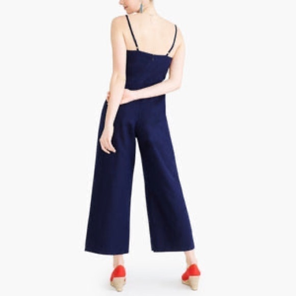 J Crew Tie Front Wide Leg Jumpsuit in Linen Cotton - Picture 5 of 15